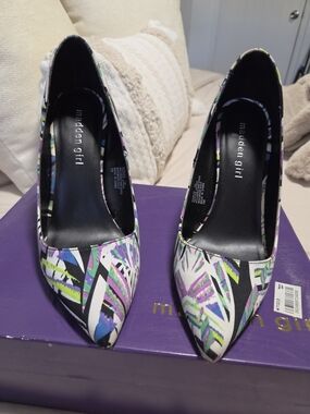 Madden Girl Multicolor Pointed-Toe Pumps in Black, Purple, Green, Blue